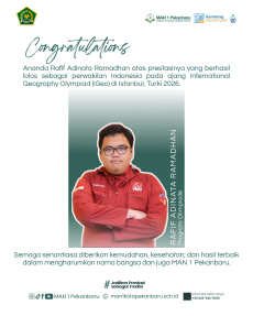 Murid MAN 1 Pekanbaru Wakili Indonesia pada International Geography Olympiad di Turki